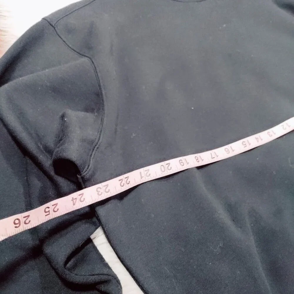 Skims Oversized Womens XS Long Sleeve Mockneck Pullover Sweatshirt Onyx Black - Picture 9 of 10